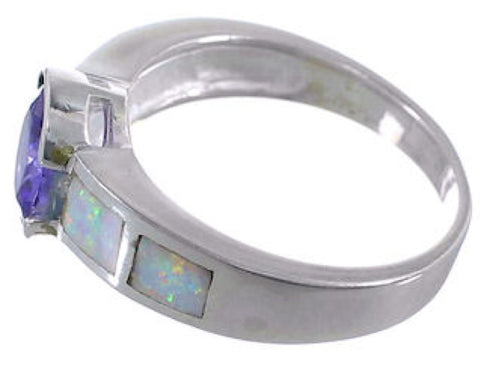 Southwest Amethyst Opal Sterling Silver Ring Size 6-1/4 EX51993